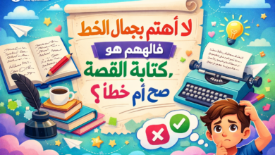 لا أهتم بجمال الخط فالمهم هو كتابة القصة. صح أم خطأ