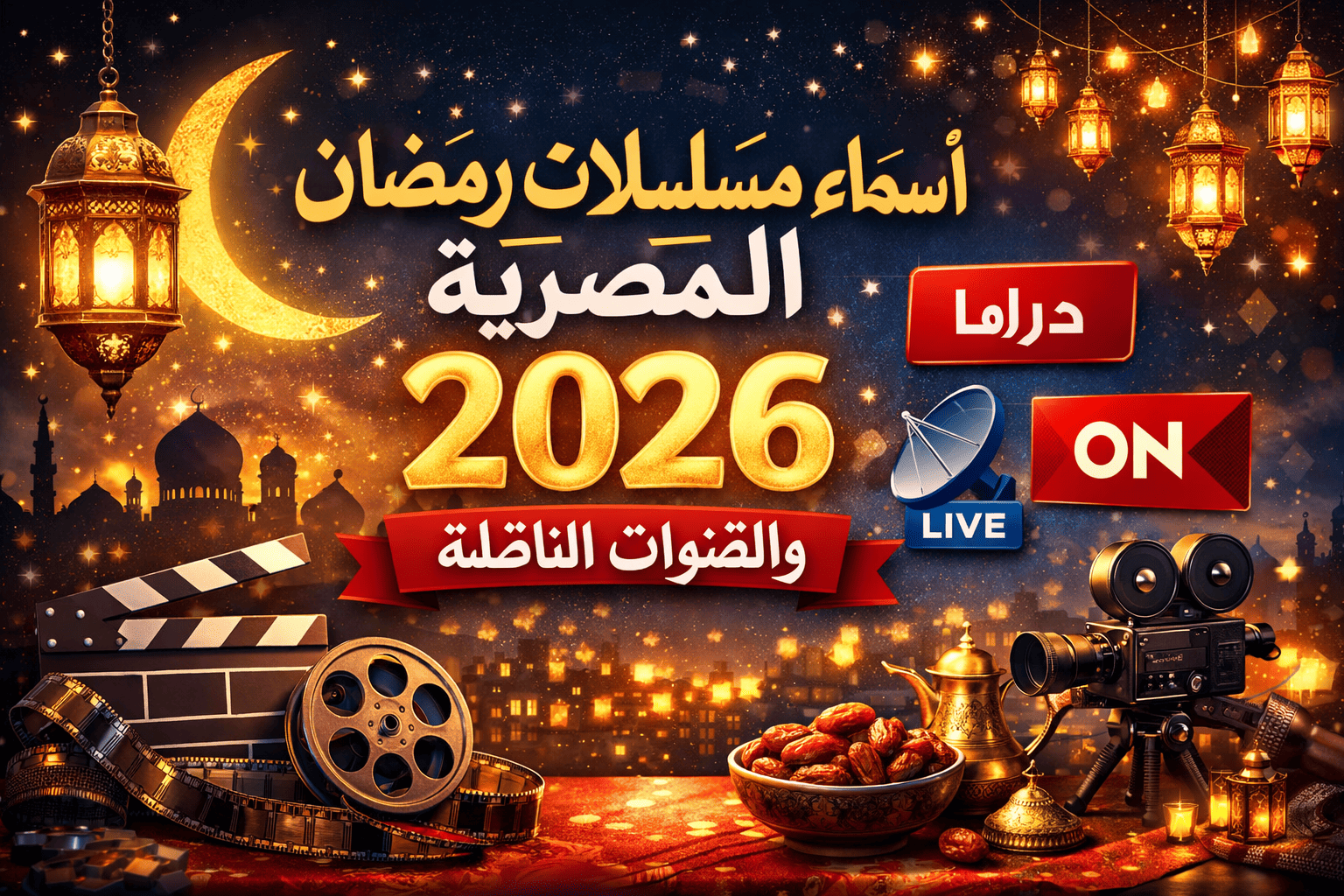 اسماء مسلسلات رمضان المصرية 2026 والقنوات الناقلة