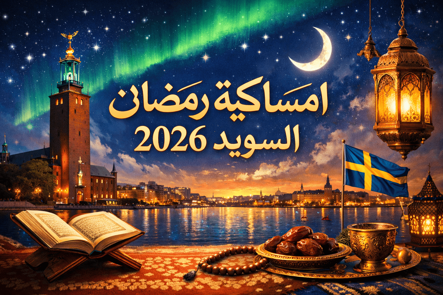 امساكية رمضان 2026 السويد مواعيد الإفطار والسحور وعدد ساعات الصيام في أطول أيام الشمال