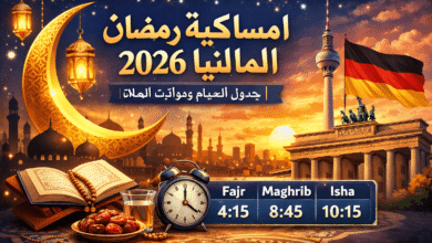 امساكية رمضان 2026 المانيا جدول الصيام ومواقيت الصلاة