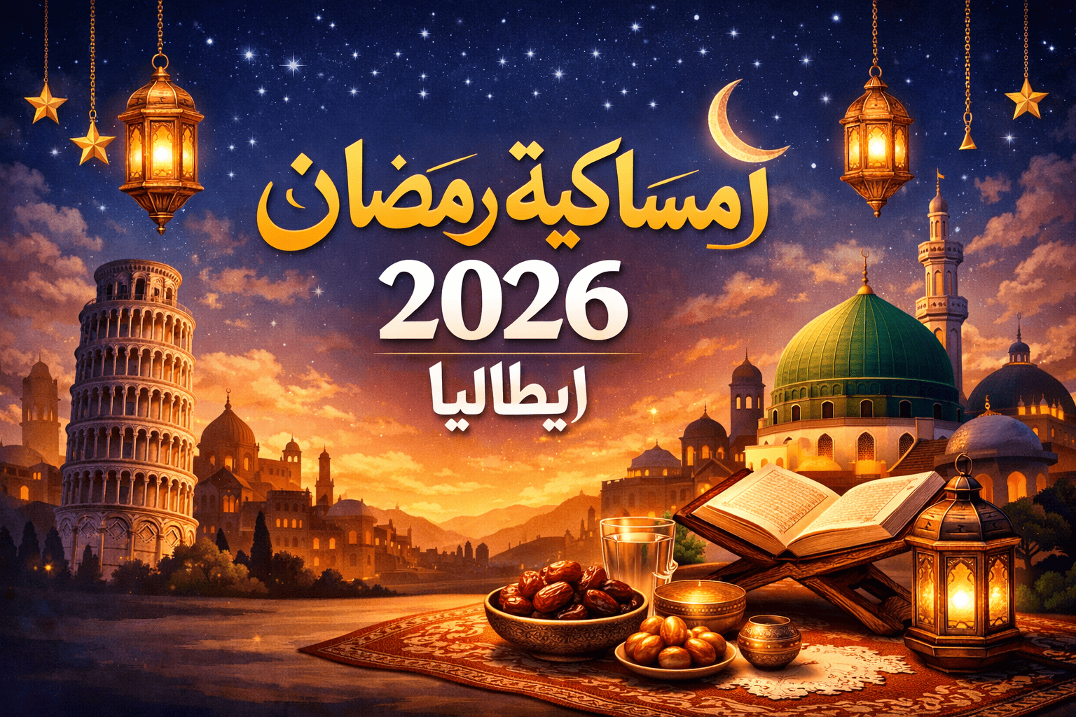 امساكية رمضان 2026 ايطاليا مواعيد الإفطار والسحور وساعات صيام قياسية في أقصى الشمال