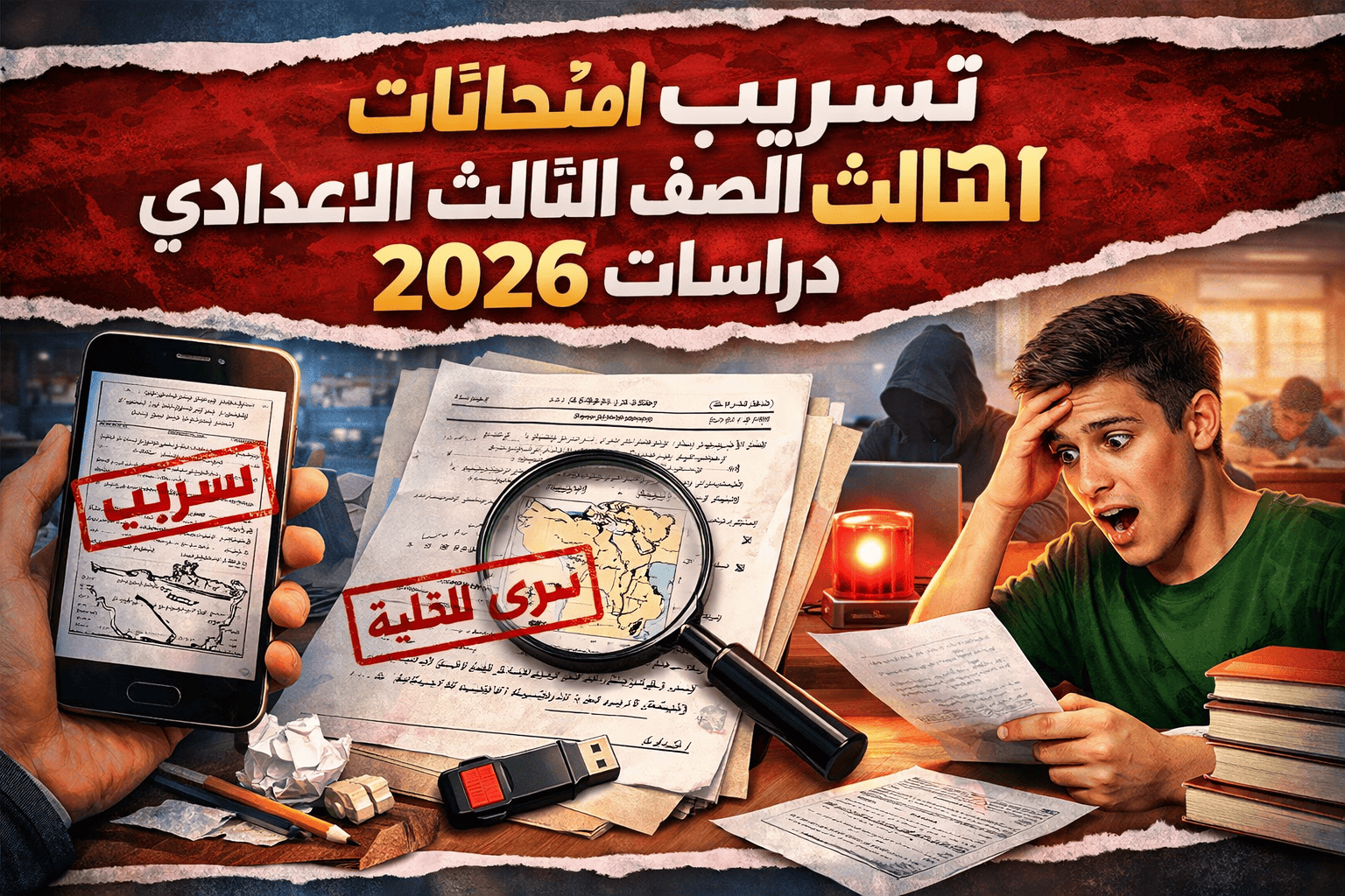 تسريب امتحانات الصف الثالث الاعدادي 2026 دراسات