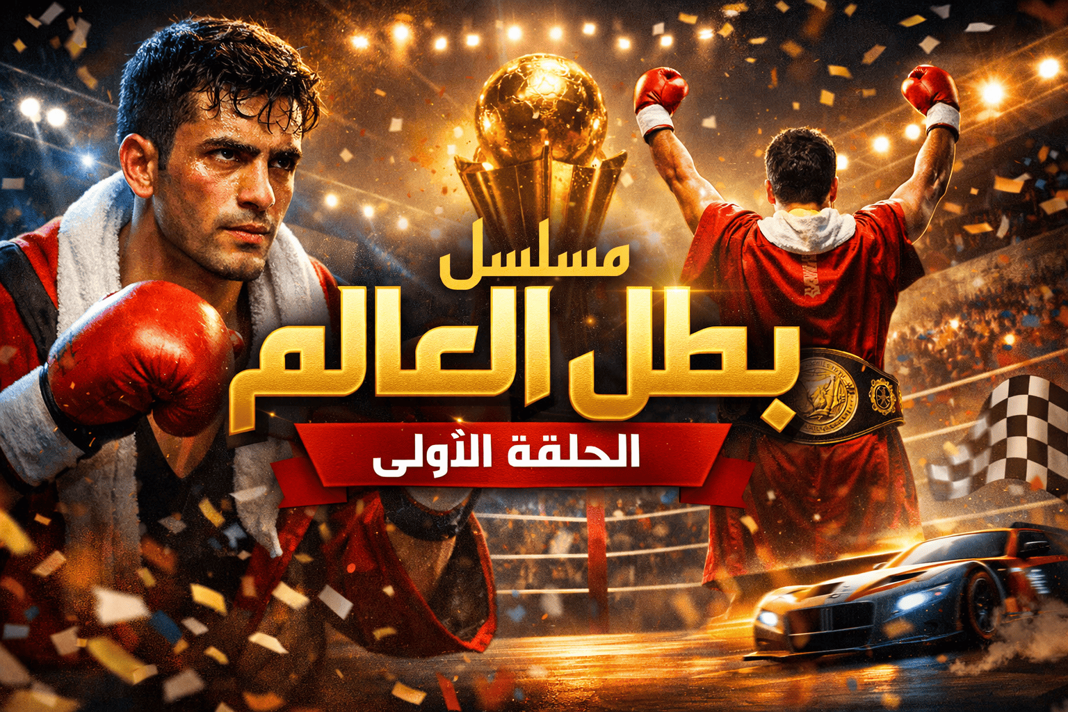 مسلسل بطل العالم الحلقه الاولى بداية رحلة الإثارة والتشويق