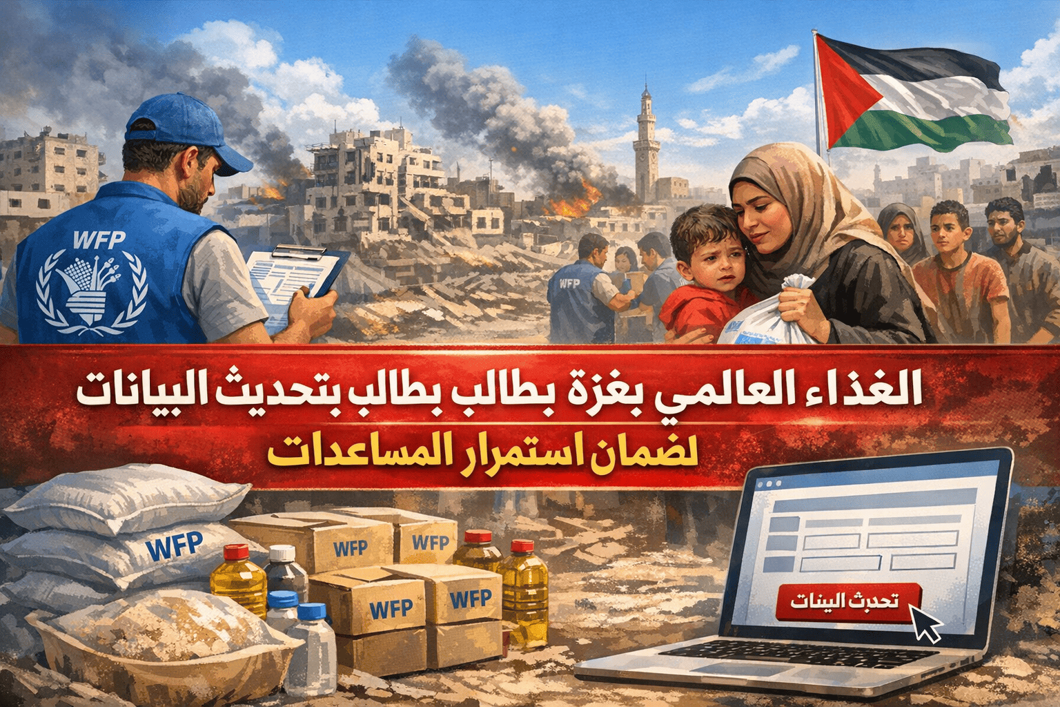 الغذاء العالمي بغزة يطالب بتحديث البيانات لضمان استمرار المساعدات