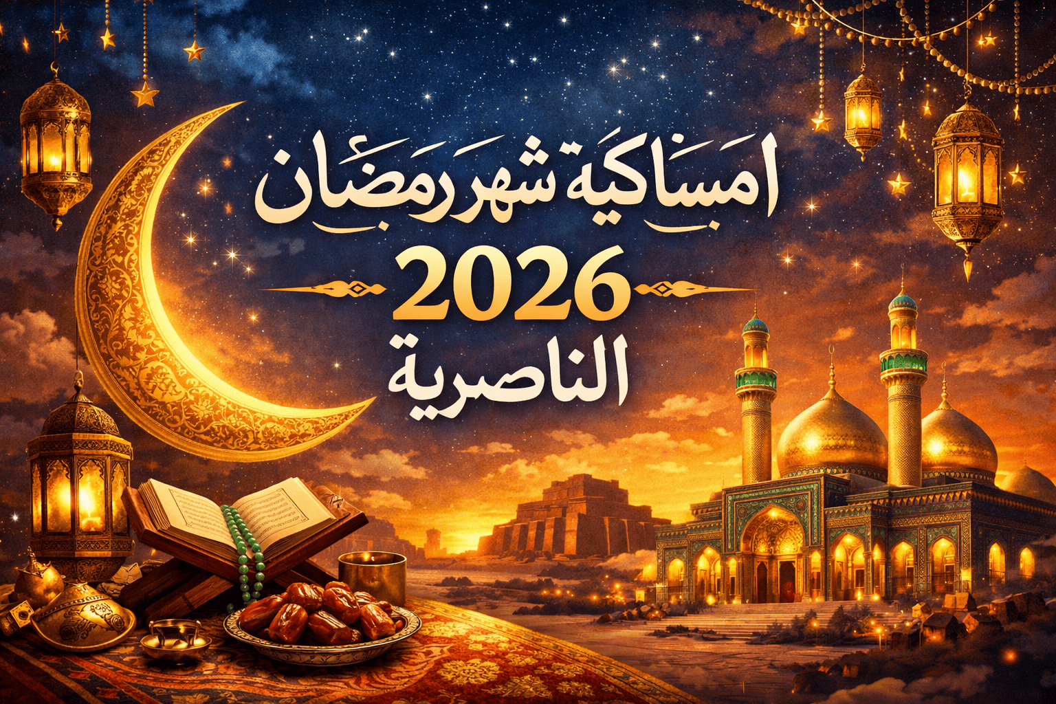 امساكية شهر رمضان 2026 الناصرية