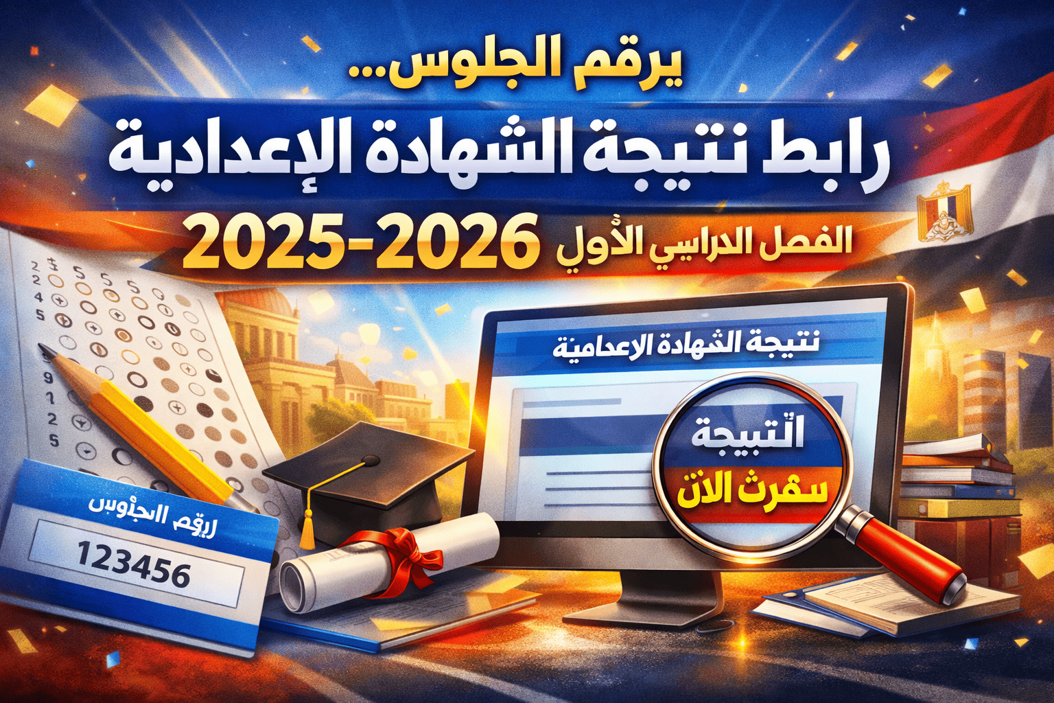 برقم الجلوس.. رابط نتيجة الشهادة الإعدادية 2025-2026 الفصل الدراسي الأول