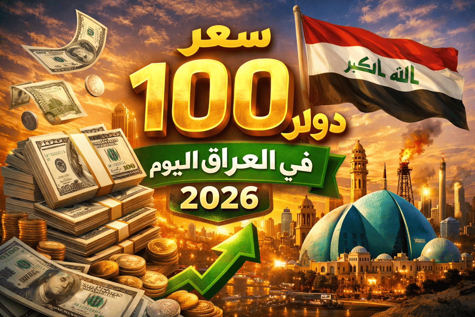 سعر 100 دولار في العراق اليوم 2026 تحديث لحظي وتحليلات دقيقة