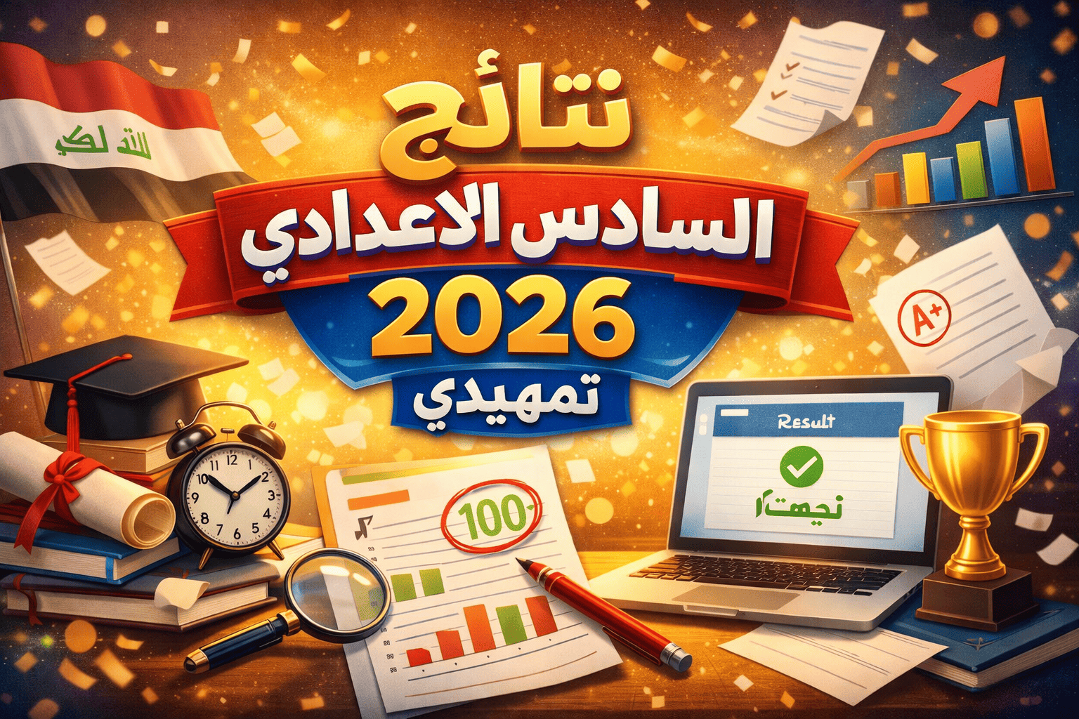 نتائج السادس الاعدادي 2026 تمهيدي بالاسم والرقم الامتحاني لجميع المحافظات