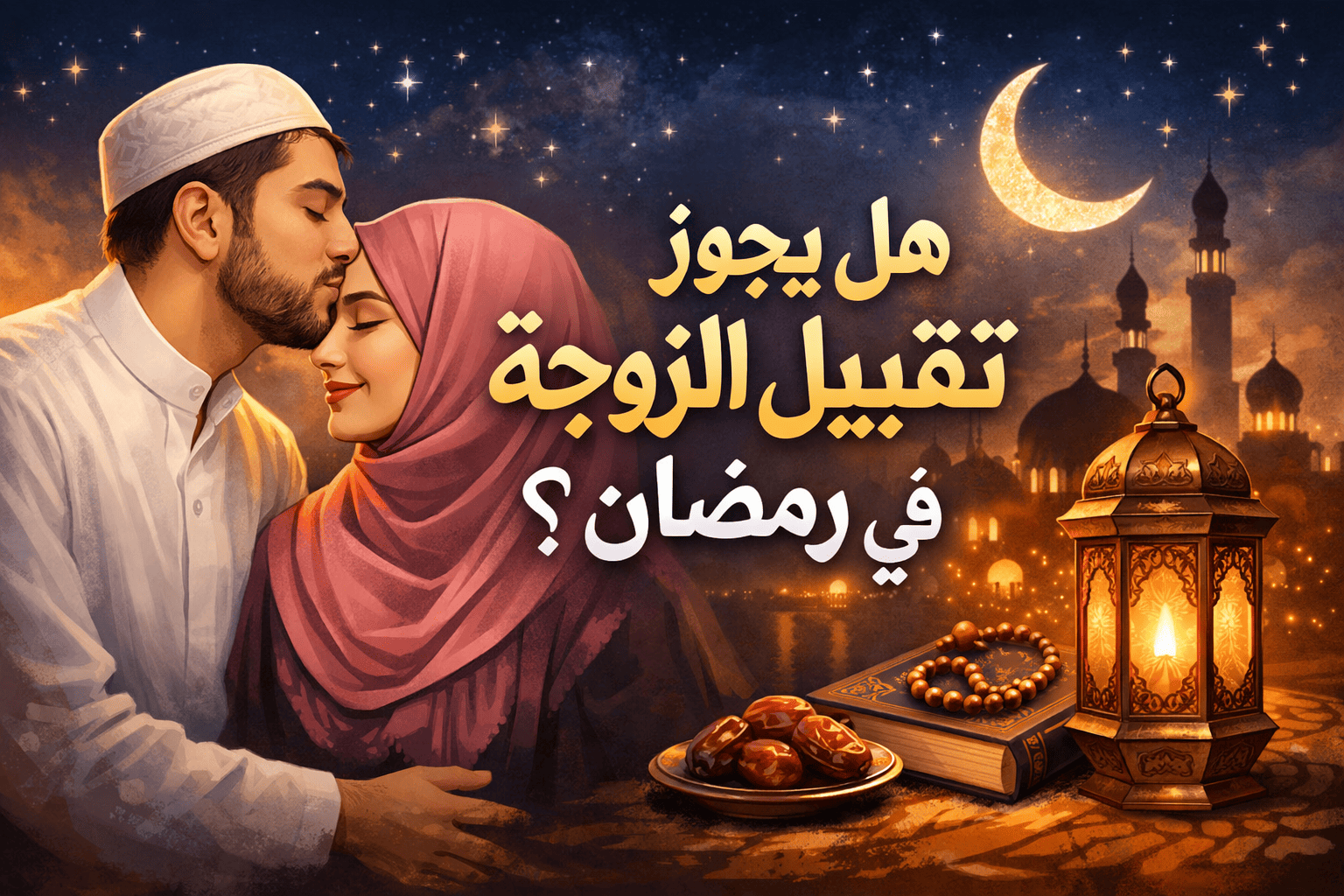 هل يجوز تقبيل الزوجة في رمضان